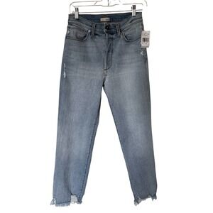 edyson Olivier High Rise Straight Crop Torino Wash Distressed Jeans Size 28